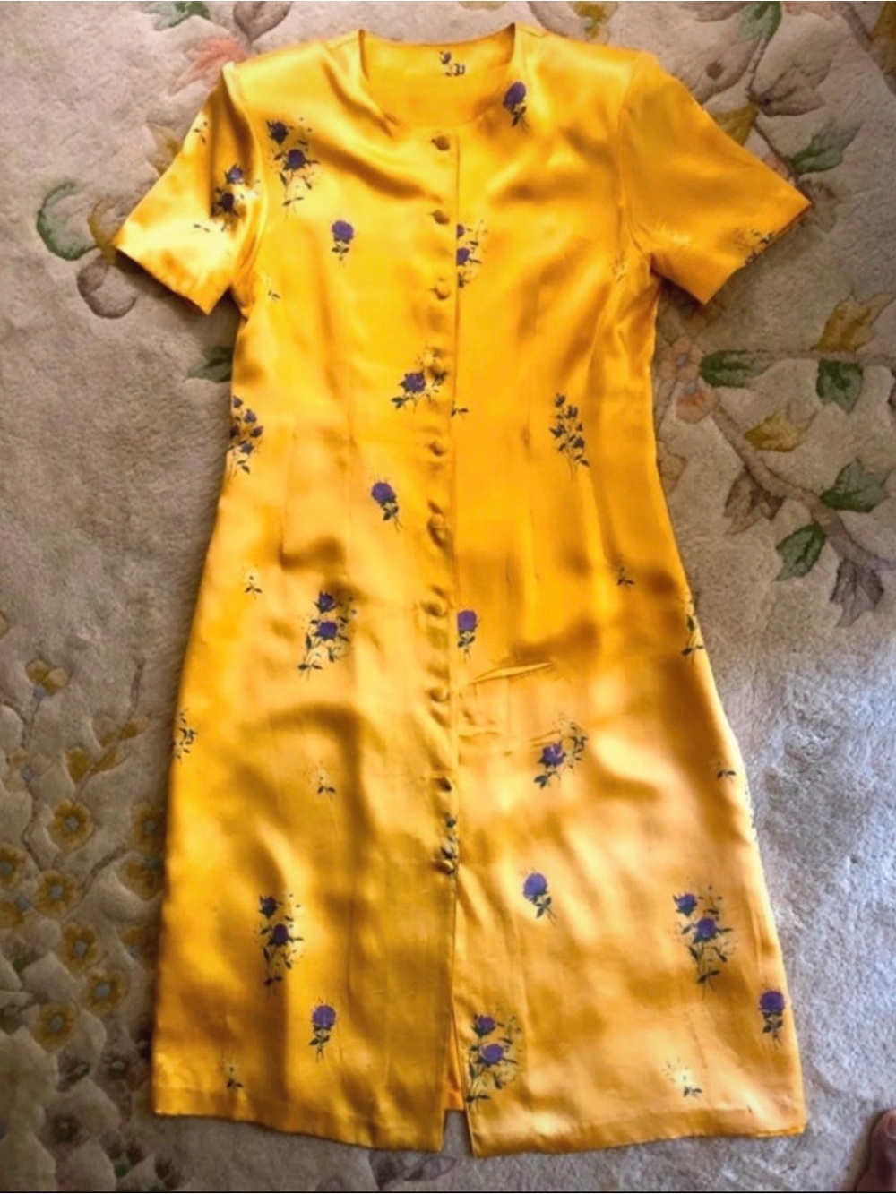 Pure Silk Yellow Dress